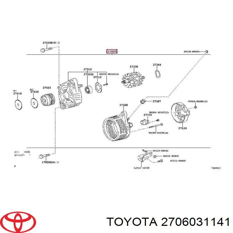Alternador del motor Toyota 2706031141 precio, desde 235,90 EUR