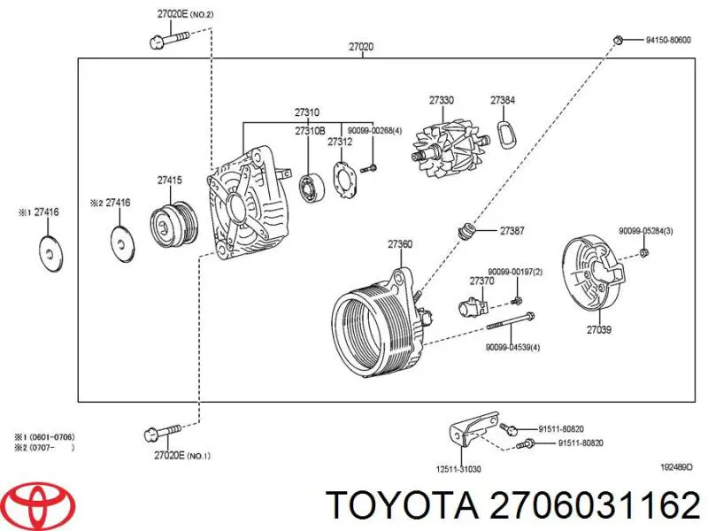 Alternador del motor Toyota 2706031162 precio, desde 100,22 EUR