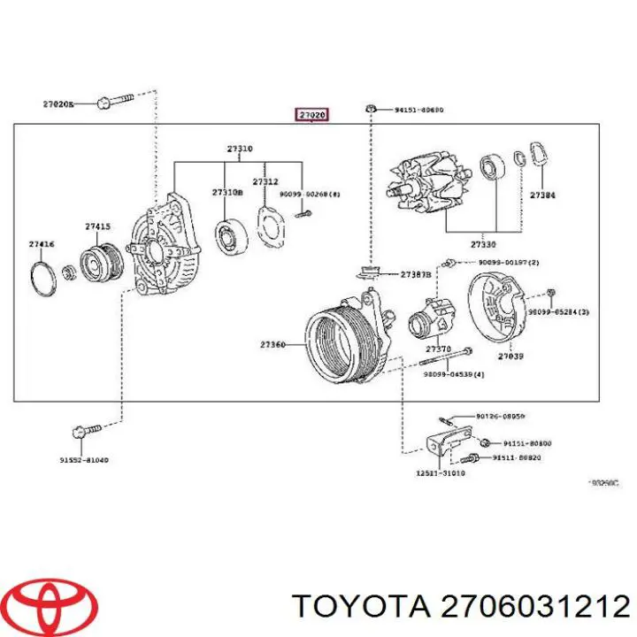 2706031212 Toyota alternador