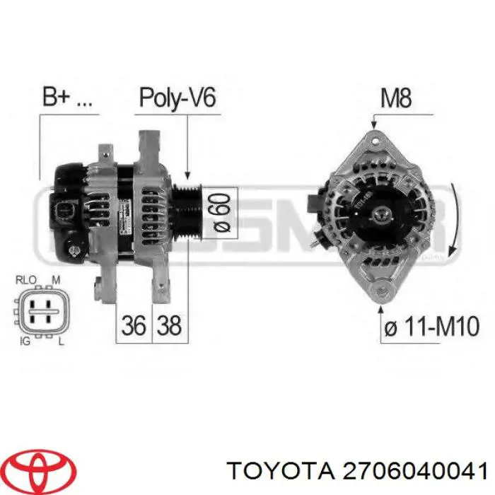 2706040041 Toyota alternador