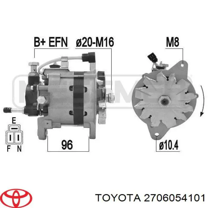2706054101 Toyota Alternador de coche