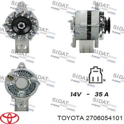 Alternador 2706054101 Toyota
