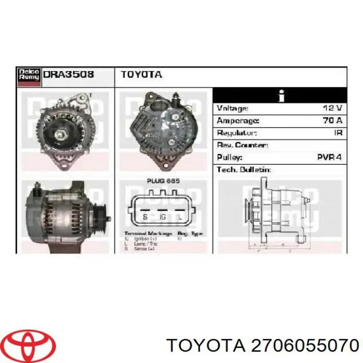 2706055070 Toyota alternador