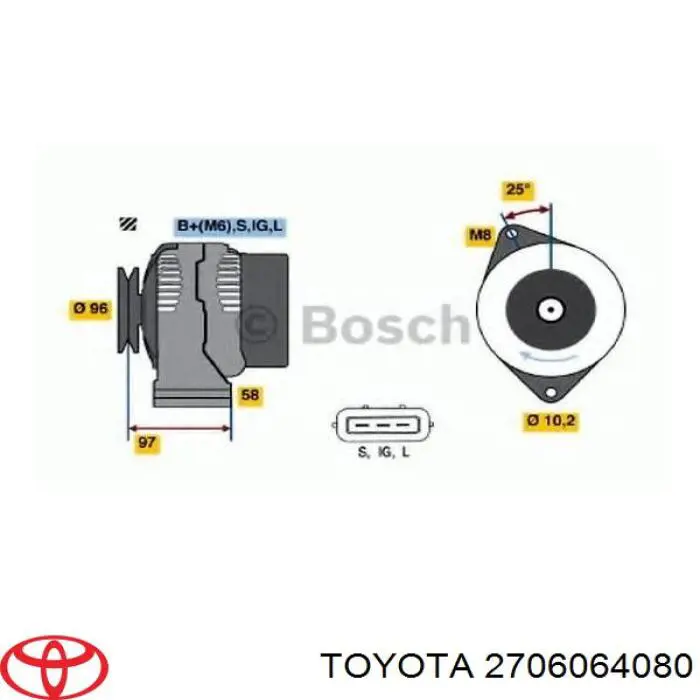 Alternador del motor Toyota 2706064080 precio, desde 190,75 EUR