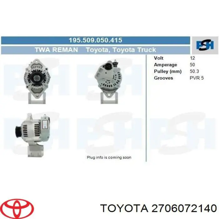 2706072140 Toyota alternador