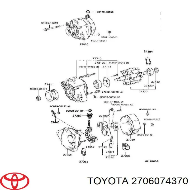 2706074370 Toyota Alternador de coche