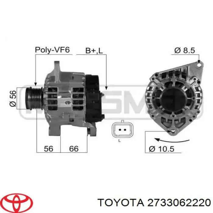 Rotor, alternador Toyota 2733062220