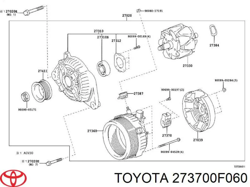 RX163 Standard escobilla de carbón, alternador