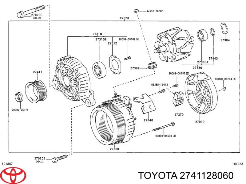 Polea de alternador para Toyota Avensis (T22)