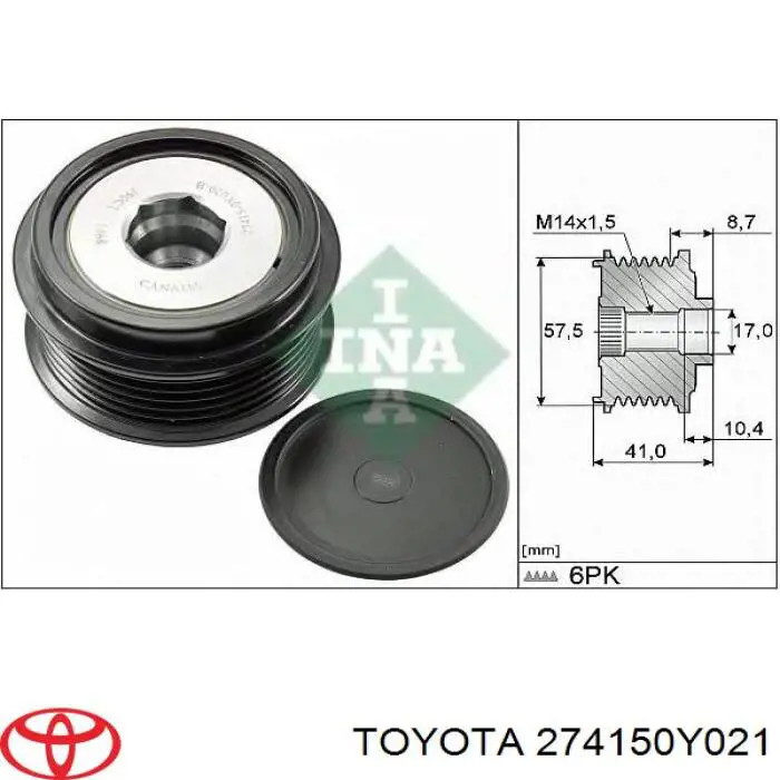 Comprar 274150Y020 Toyota Rueda libre del alternador