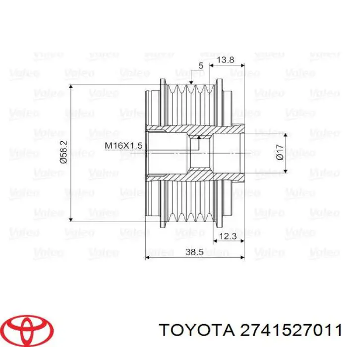 Polea rueda libre Toyota 2741527011 precio, desde 32,75 EUR