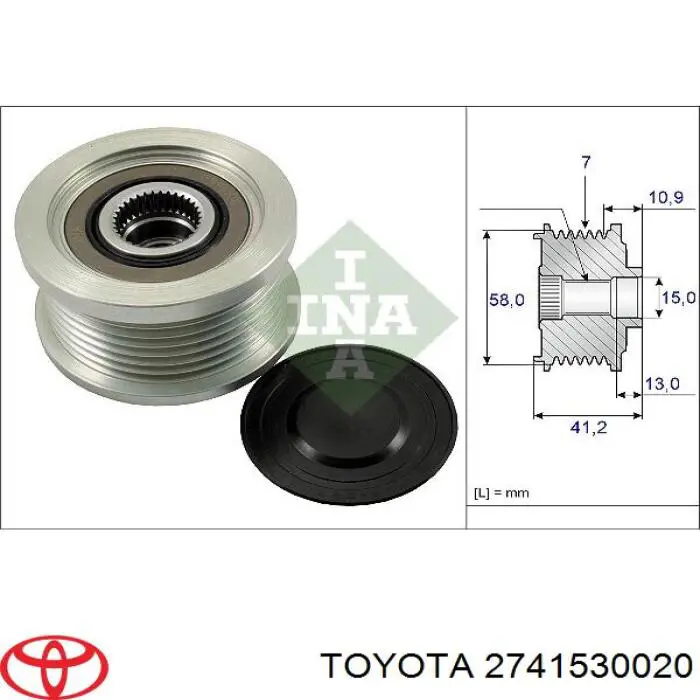 Comprar 2741530020 Toyota Rueda libre del alternador