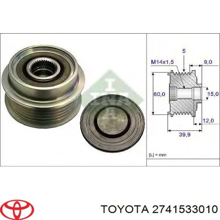 2741533010 Toyota poleas juego de piezas