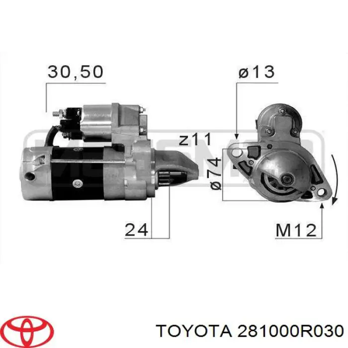 Burro de arranque  Toyota 281000R030 precio, desde 151,22 EUR