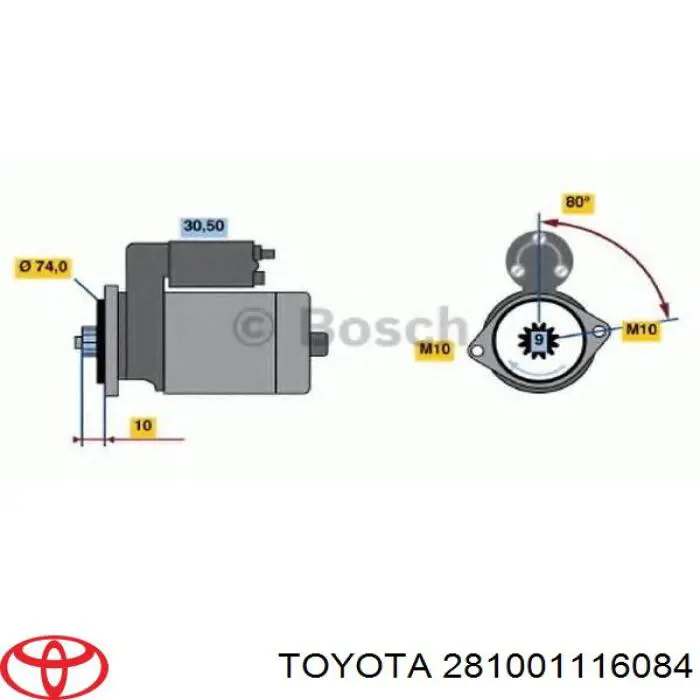 281001116084 Toyota motor de arranque