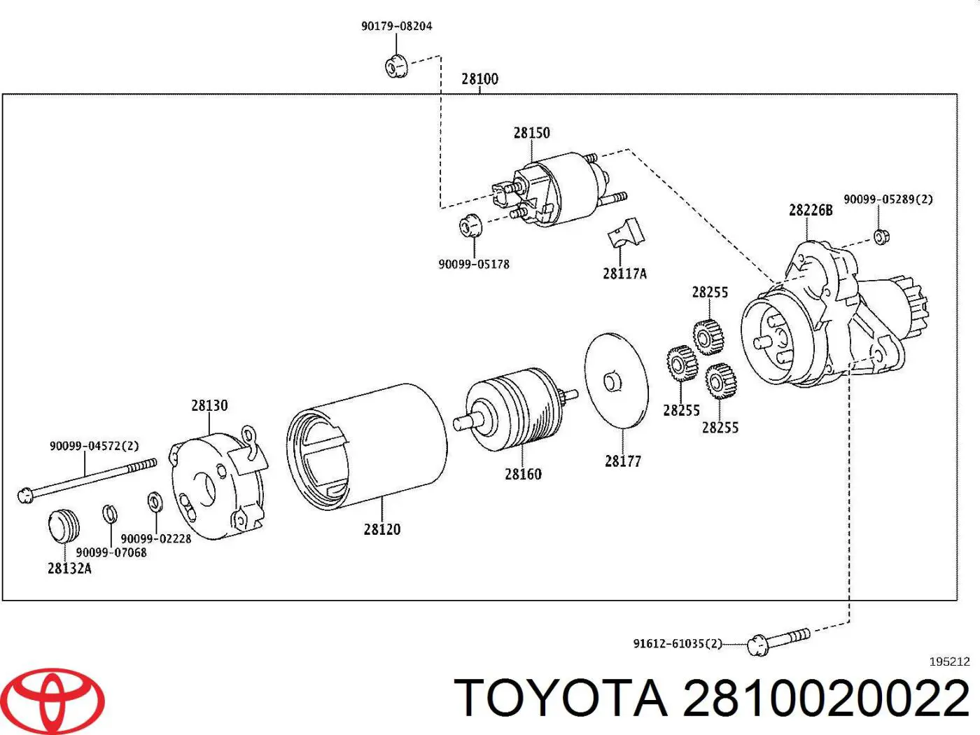 Burro de arranque  Toyota 2810020022 precio, desde 352,13 EUR