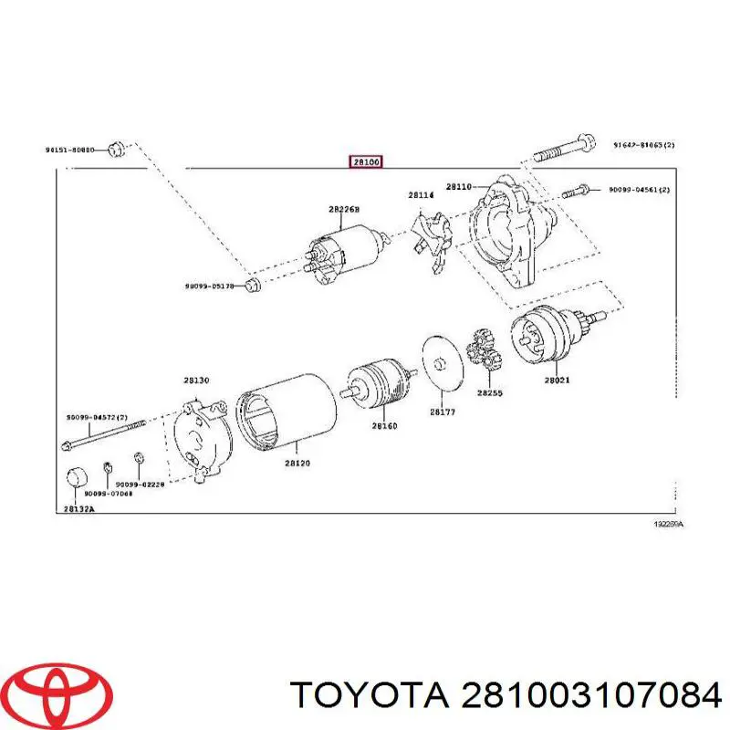 281003107084 Toyota motor de arranque