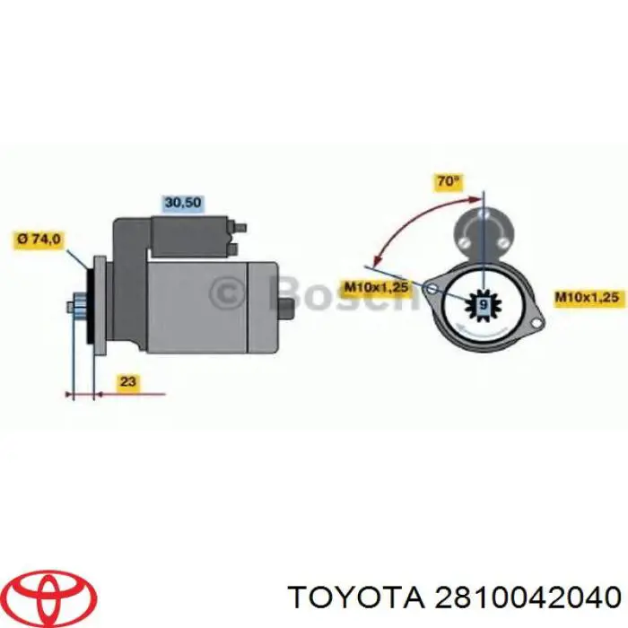 2810042040 Toyota motor de arranque