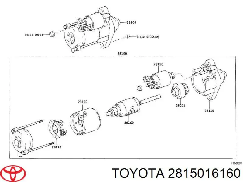 2815016160 Toyota interruptor magnético, estárter