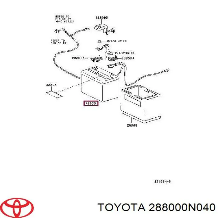 288000N040 Toyota Batería Start-Stop