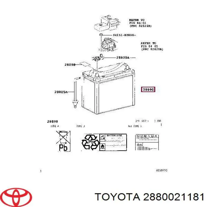 Comprar 2880021181 Toyota Batería de coche