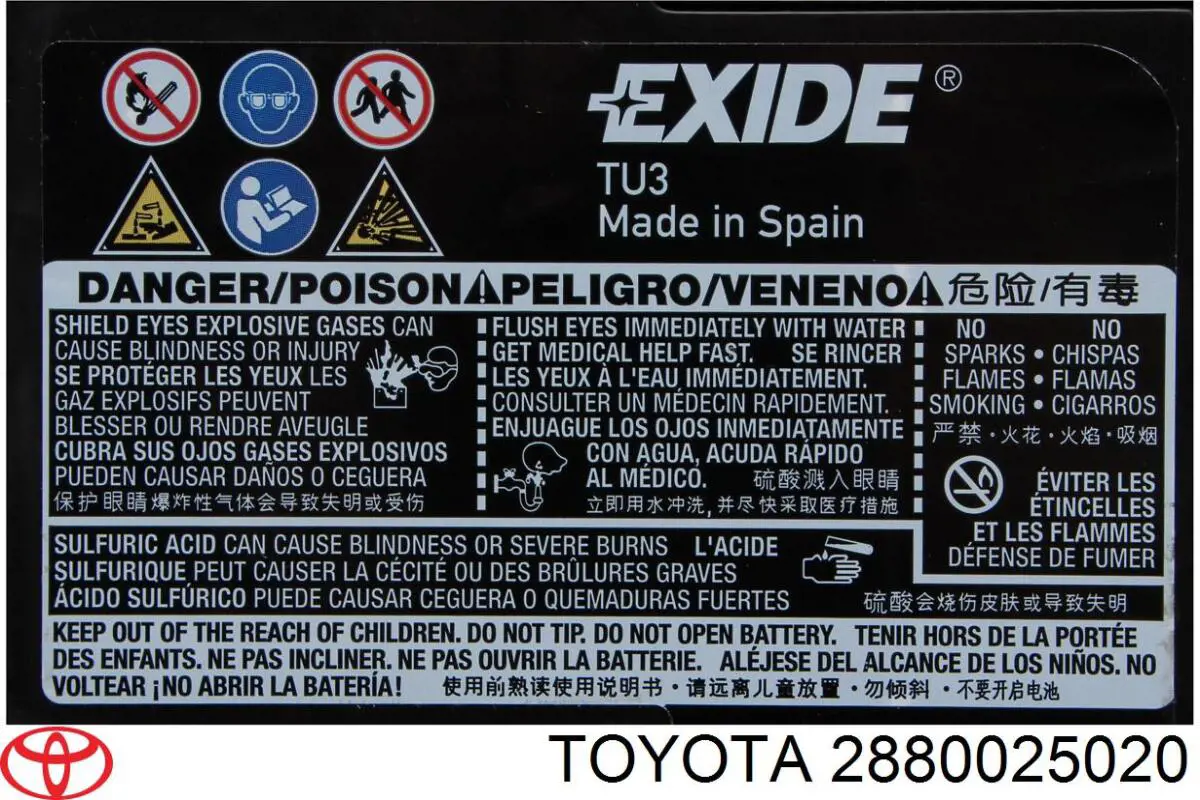 Batería de arranque Toyota 2880025020 precio, desde 855,55 EUR