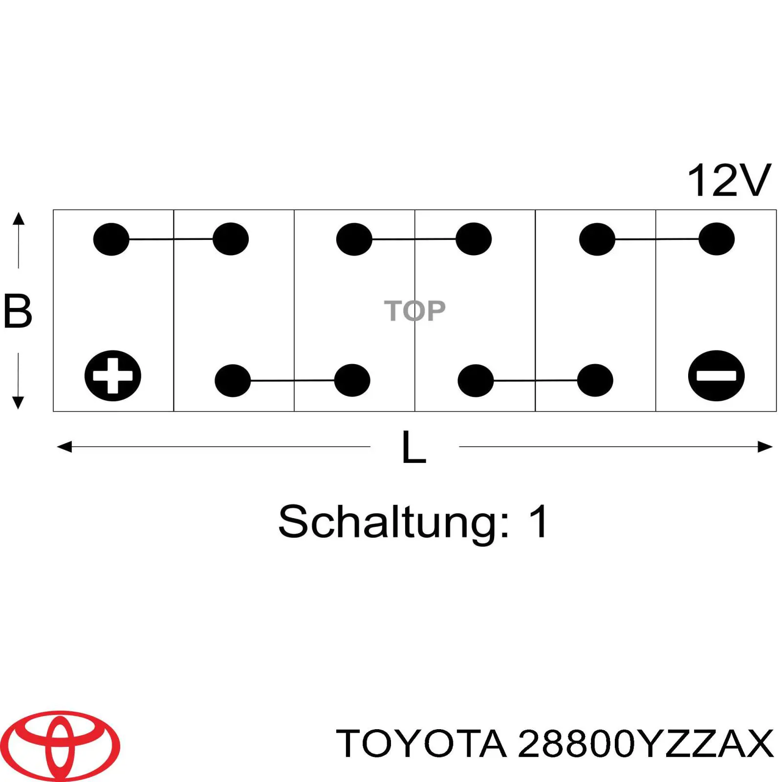 Batería 28800YZZAX Toyota