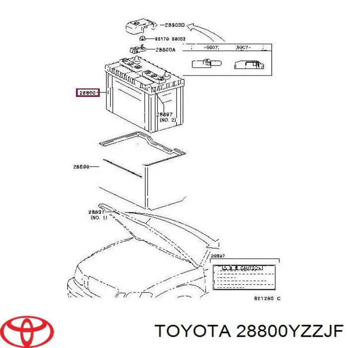 Batería 28800YZZJF Toyota