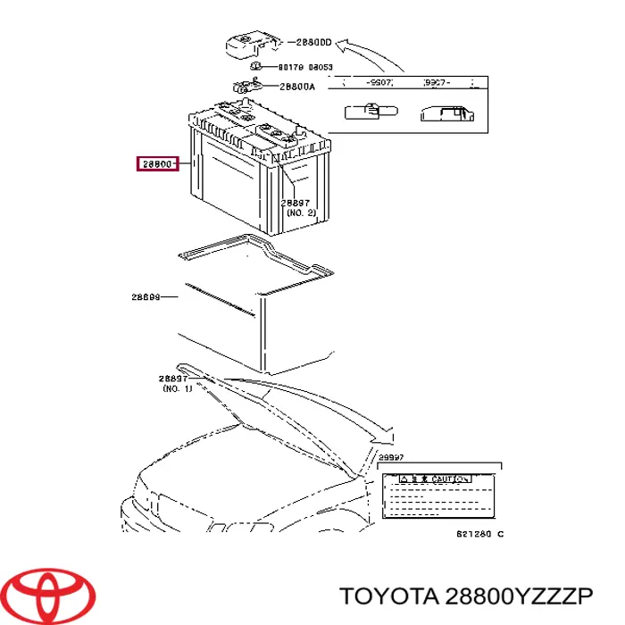 Batería 28800YZZZP Toyota