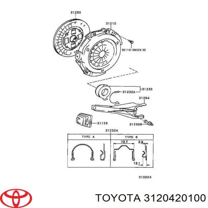 Horquilla de embrague para Toyota RAV4 (XA)