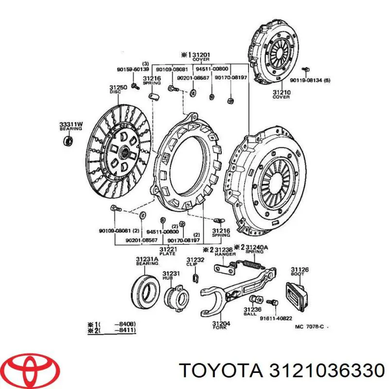 Plato de presión de embrague Toyota 3121036330 precio, desde 160,75 EUR