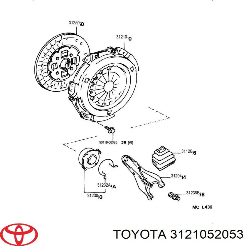 3121052053 Toyota plato de presión del embrague