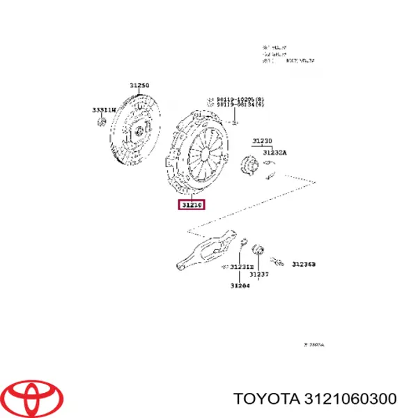 Plato de presión del embrague Toyota Land Cruiser (J200)