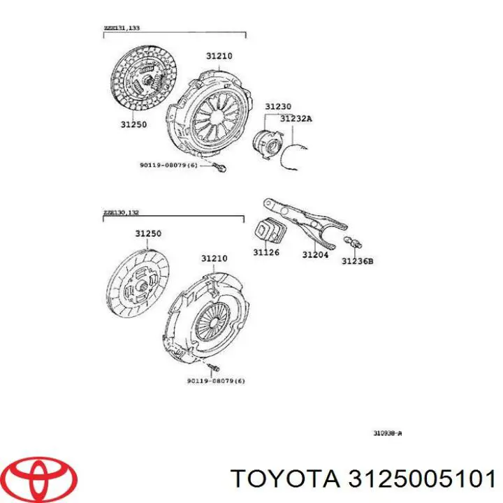 Disco de embrague Toyota 3125005101 precio, desde 88,56 USD