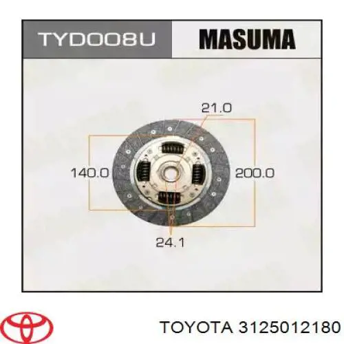 Disco de embrague Toyota Celica T16
