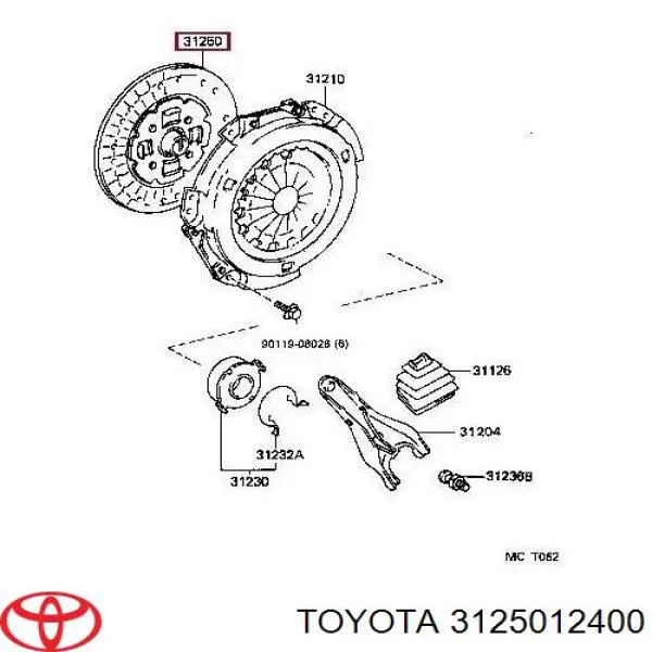 3125012400 Toyota disco de embrague