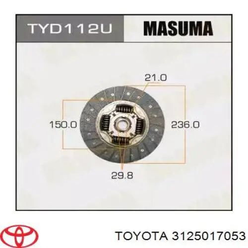 3125017053 Toyota disco de embrague