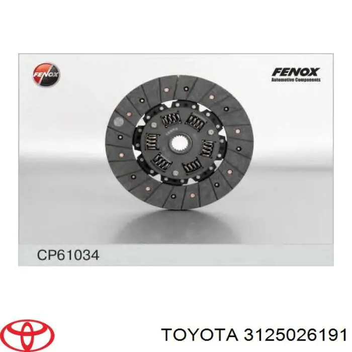 3125026191 Toyota disco de embrague