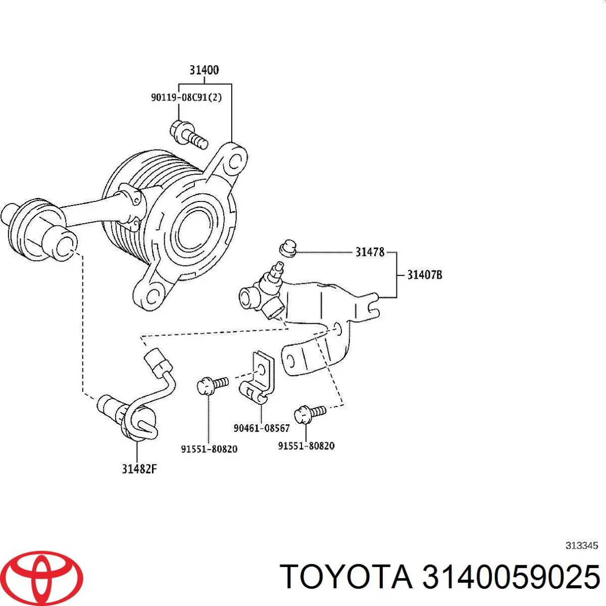 Desembrague central, embrague Toyota 3140059025 precio, desde 107,84 EUR
