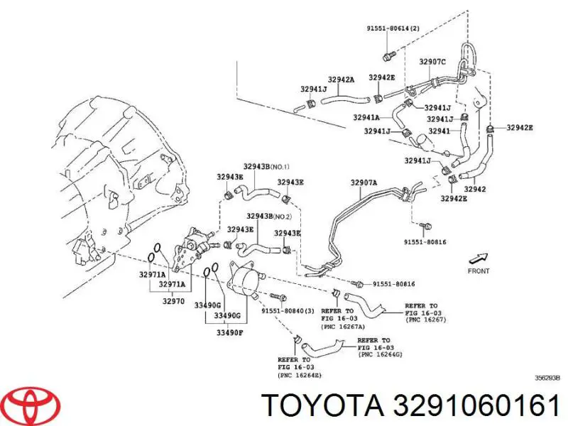 3291060160 Toyota radiador enfriador de la transmision/caja de cambios