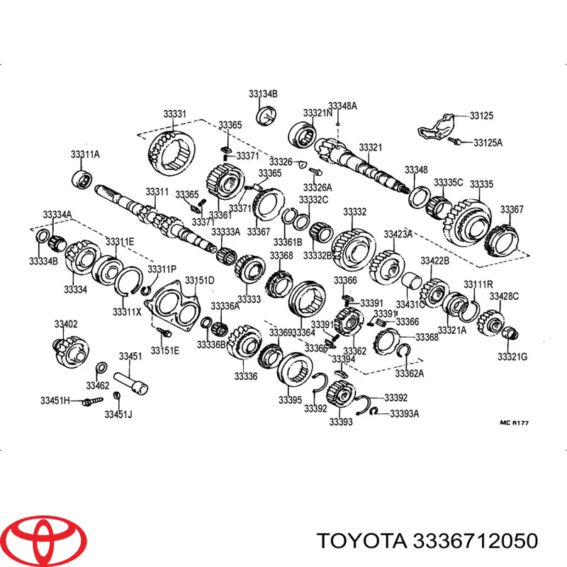 3336712050 Toyota anillo sincronizador