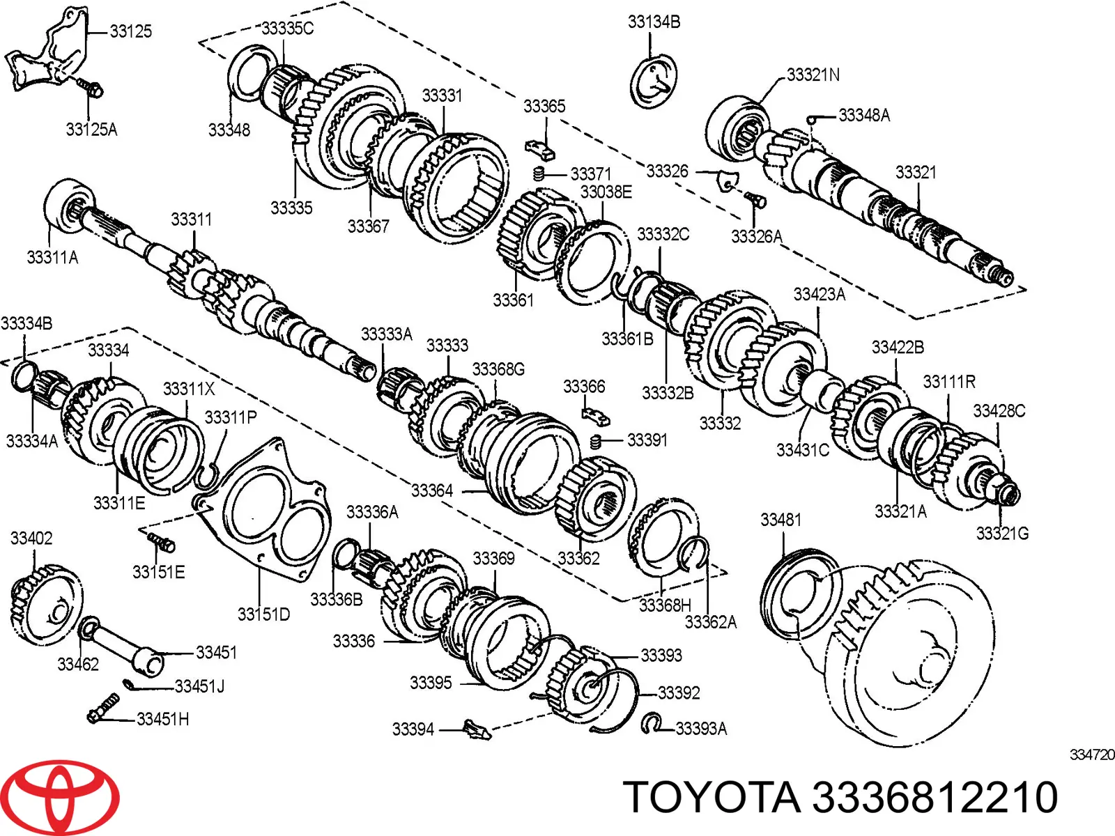 3336812210 Toyota anillo sincronizador