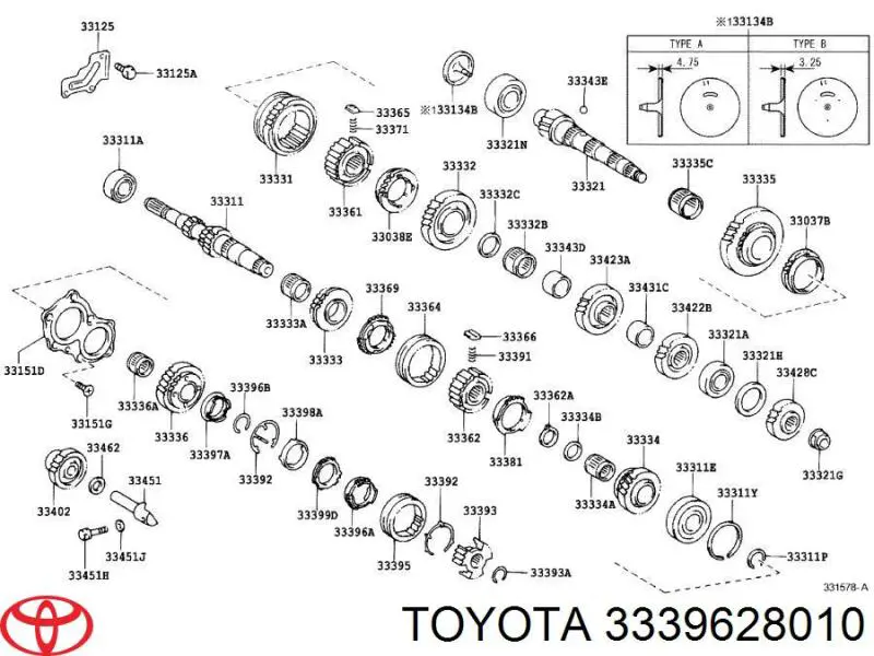 3339628010 Toyota anillo sincronizador