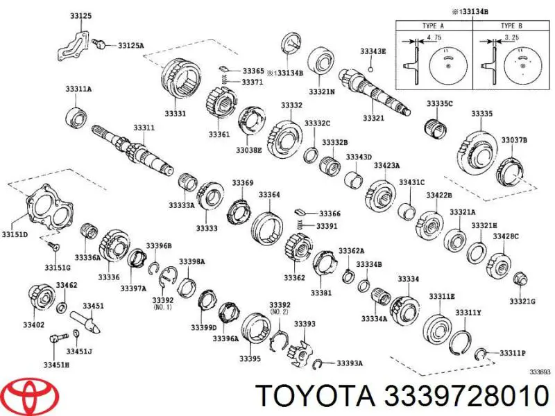 Anillo sincronizador Toyota 3339728010 precio, desde 54,33 EUR