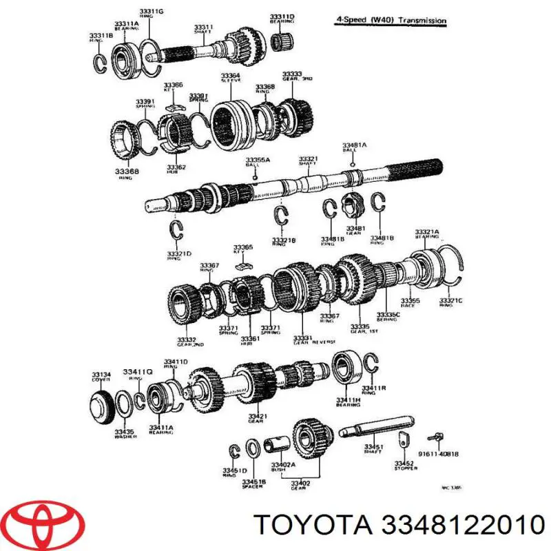 Piñón de velocímetro para Toyota Hiace (H10)
