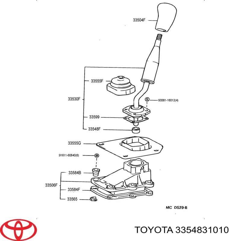 3354831010 Toyota manguito de cambio de marcha (palanca selectora)
