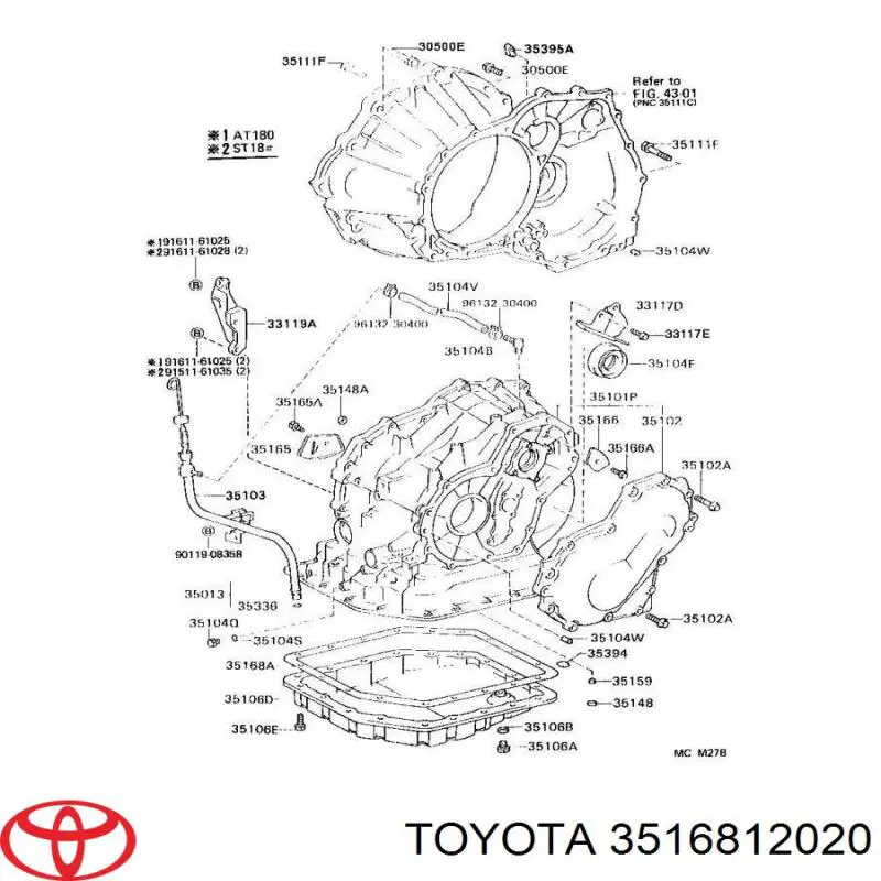Junta del cárter de aceite de la caja de cambios Toyota 3516812020 precio, desde 17,38 EUR