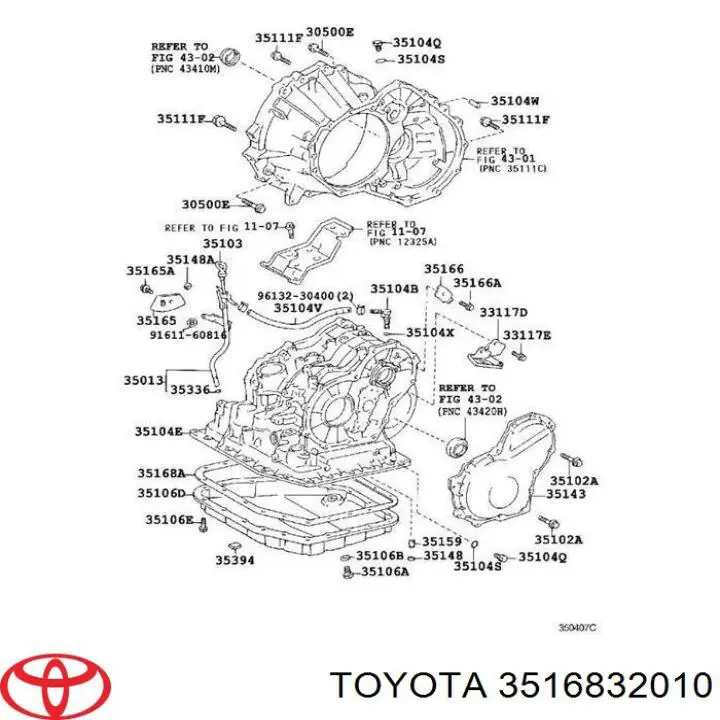 3516832011 Toyota junta, cárter de aceite, caja de cambios