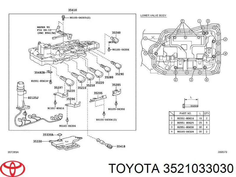 3521033030 Toyota solenoide de transmision automatica