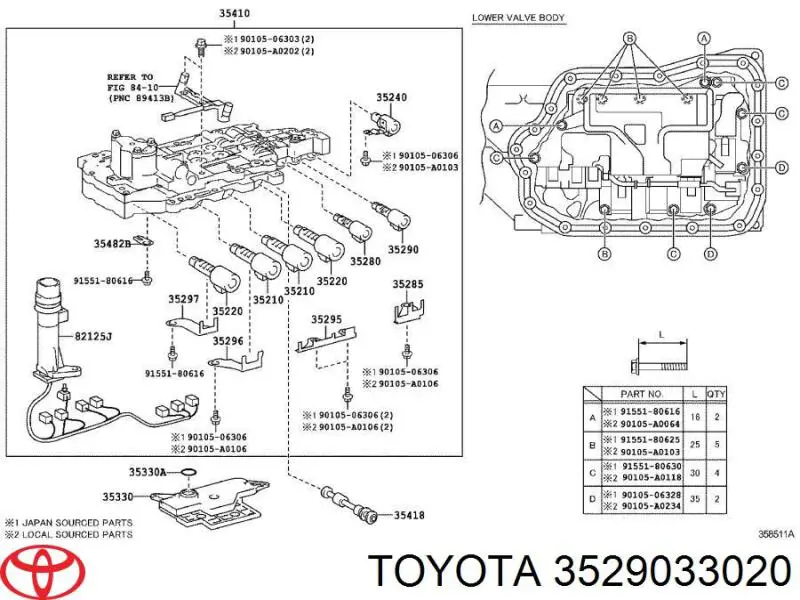 Solenoide De Transmision Automatica para Toyota Avensis (T25)